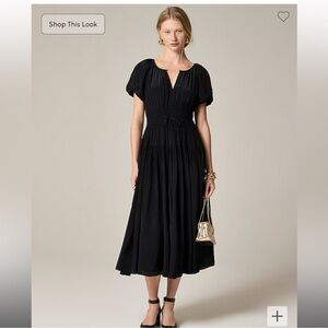 J.Crew Elena puff-sleeve dress in crepe de chine